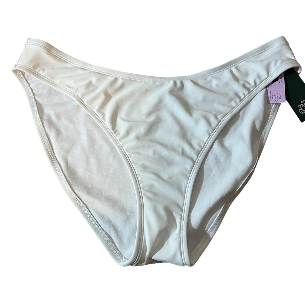Wild Fable Women's Plus Size White Scoop Front Bikini Bottom - Size 1X - NWT